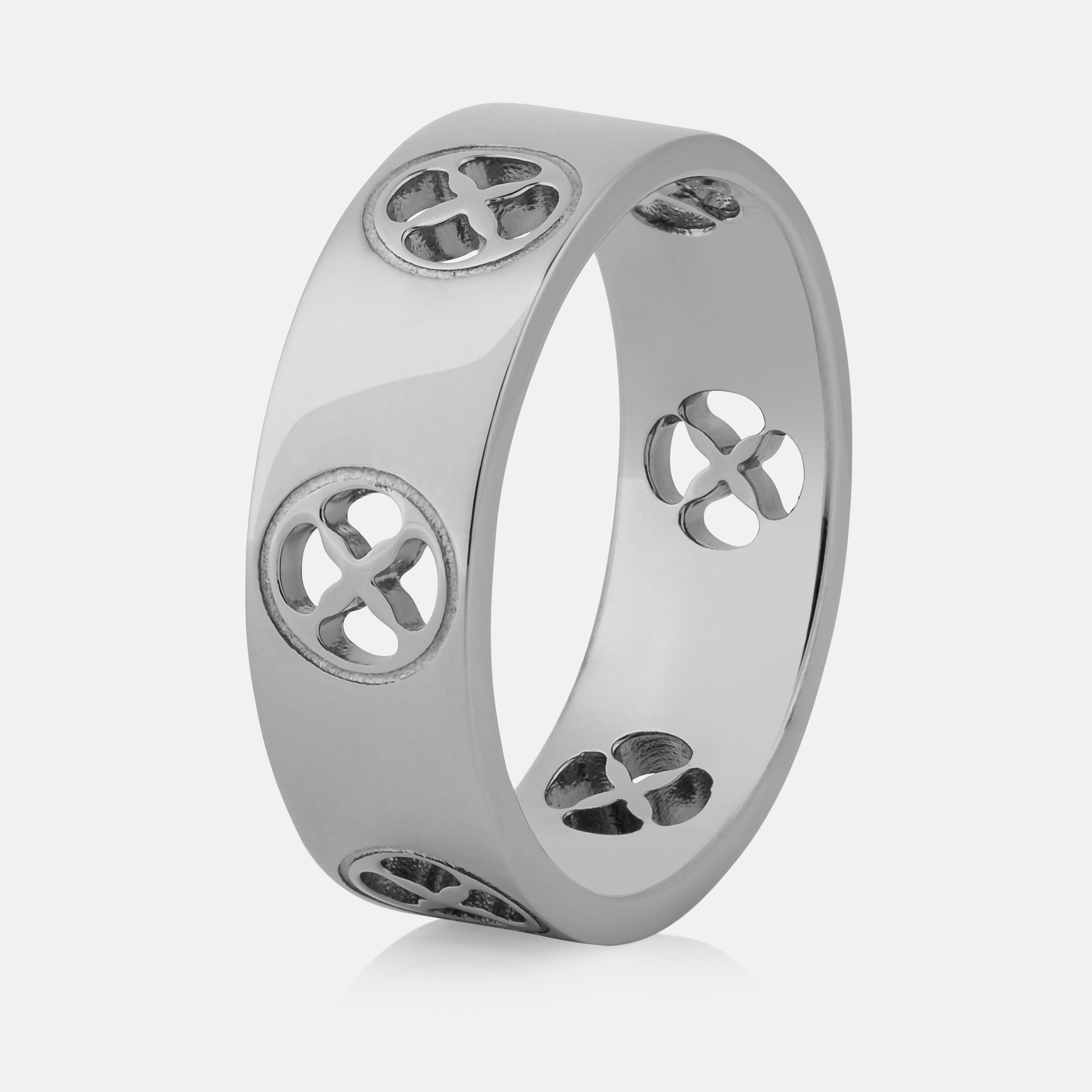Top Quality Titainum steel Silver Men's LV Rings
