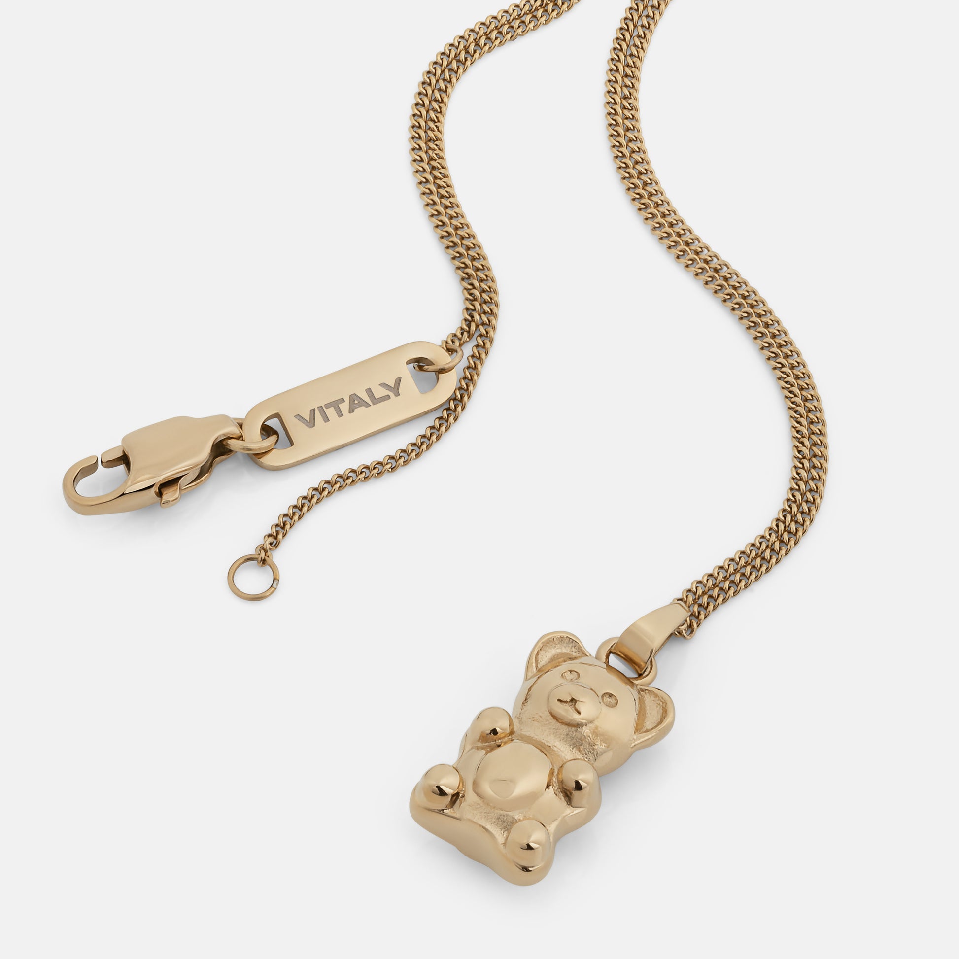 TOUS Bear Pendant Black Cord Necklace